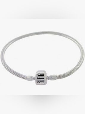 Biagi Sterling Silver Snake Bracelet 7.5” Barrel Clasp Modular Bead Jewelry